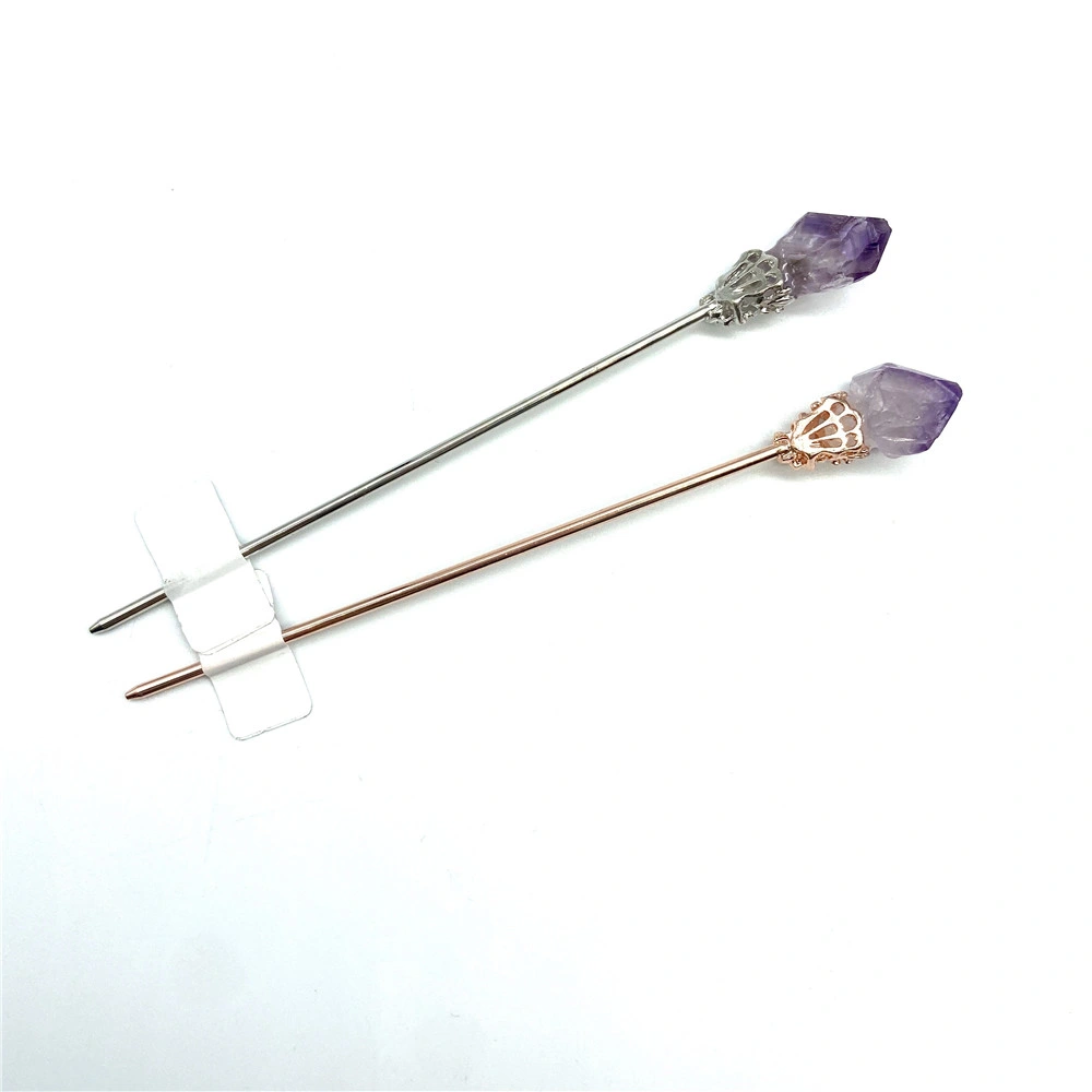 Wholesale Good Price Natural Clear Quartz Crystal Crafts Hairpin