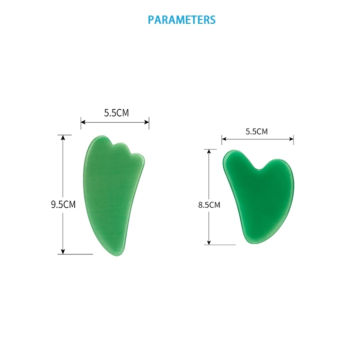 OEM/ODM Natural Green Bian Jade Stone Gua Sha Amethyst Massage Tool Green Aventurine Heart Shape Guasha Roller Set Facial Board