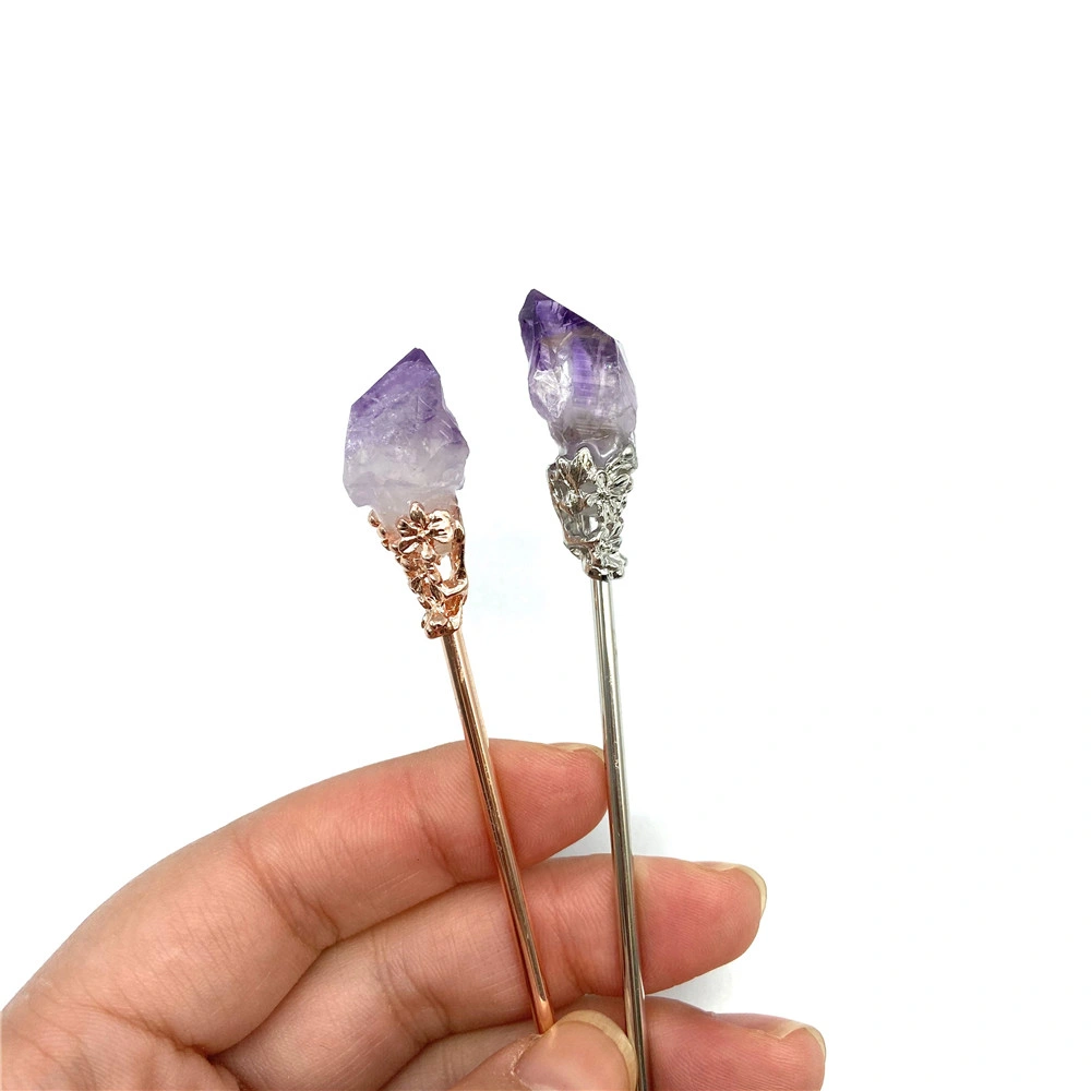 Wholesale Good Price Natural Clear Quartz Crystal Crafts Hairpin