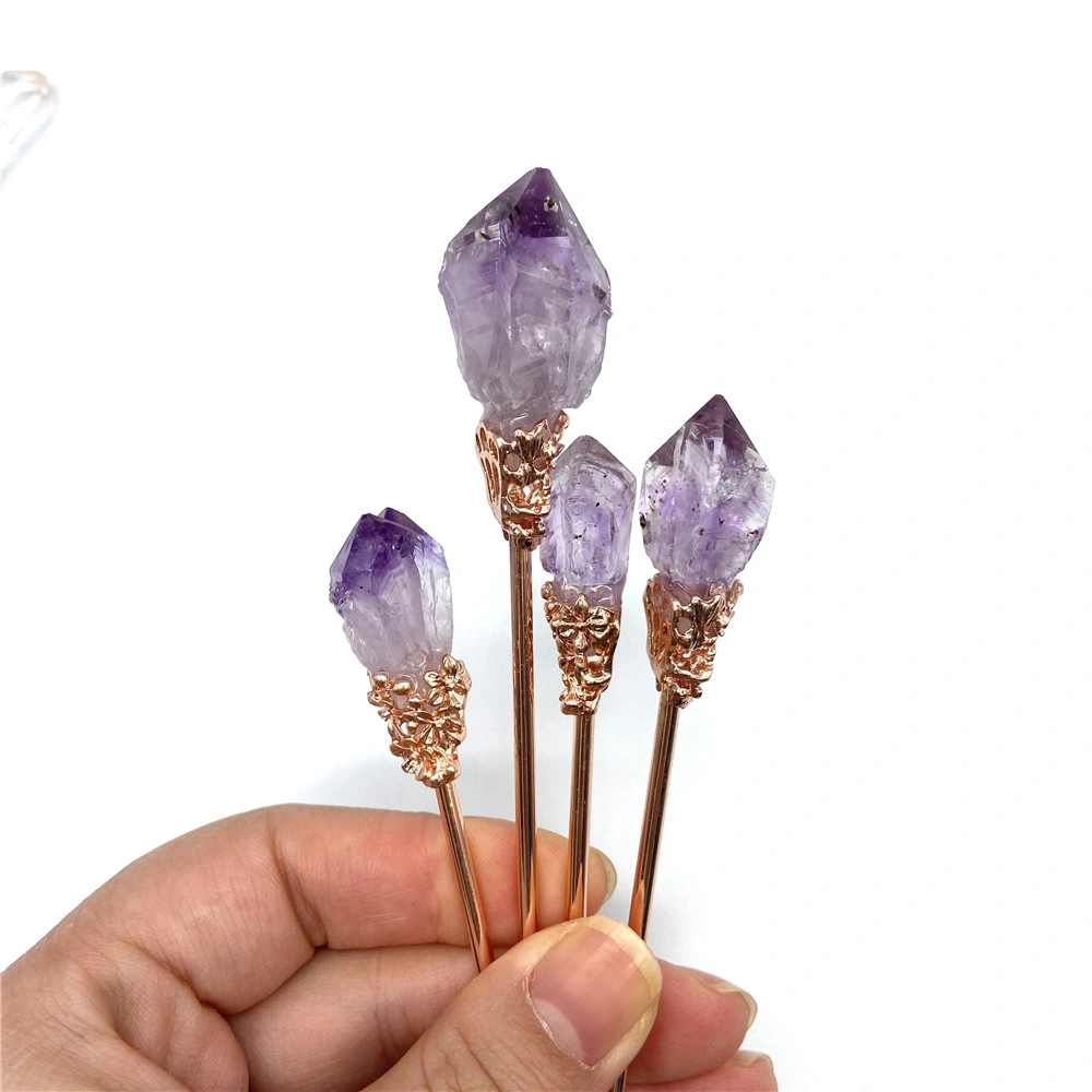 Wholesale Good Price Natural Clear Quartz Crystal Crafts Hairpin