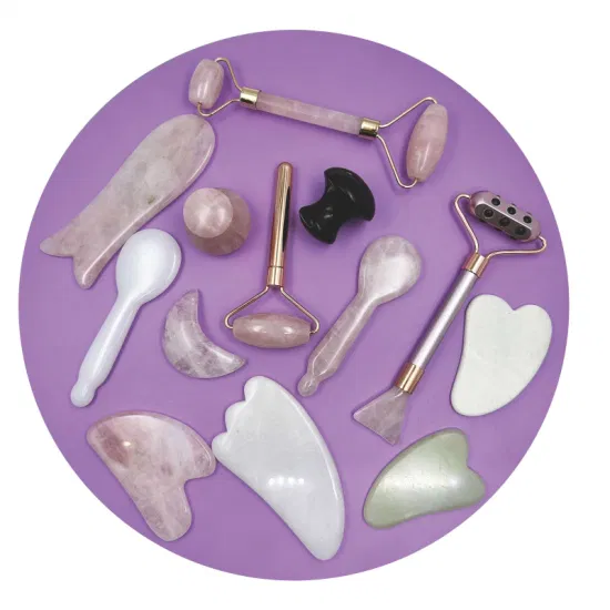 Fischschwanzförmiger Jade Gua Sha Rosa Quarzit Gua Sha